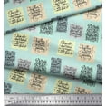 thumbnail image 2 of Soimoi Green Moss Georgette Fabric Motivational Quotes Text Printed Craft Fabric by the Yard 42 Inch Wide, 2 of 3