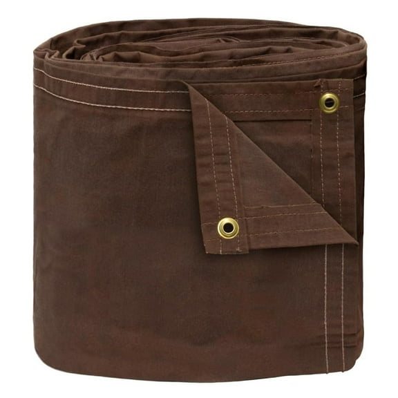 TARP SUPPLY Inc. 5' x 7' Heavy Duty Waterproof Brown Canvas Tarp | Rustproof Brass Grommets | 16 oz Durable & Breathable Multipurpose Tarpaulin for Canopy, Car, Equipment & Outdoor