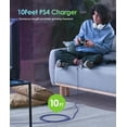 thumbnail image 2 of PS4 Charger Cable, 10ft 2 Pack Micro USB Cable, Nylon Braided Cord, for PS4 Slim/Pro, Xbox One S/X Controller, Micro Ports Accessories Kit, Blue, 2 of 6