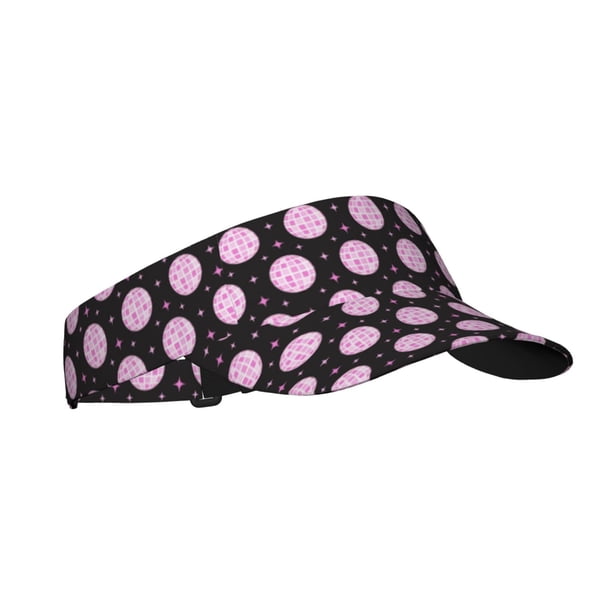 Fotbe Pink Groovy Disco Ball Visera Deportiva con Diseño, Gorra Abierta Ajustable de Algodón para Mujer y Hombre