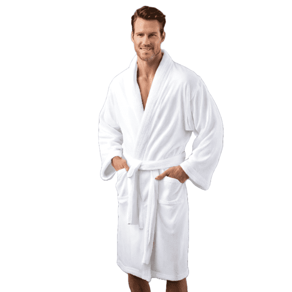 Elegani Silky-Plush Kimono 46" Long Robe - Unisex Men's Luxurious Comfort (L/XL)