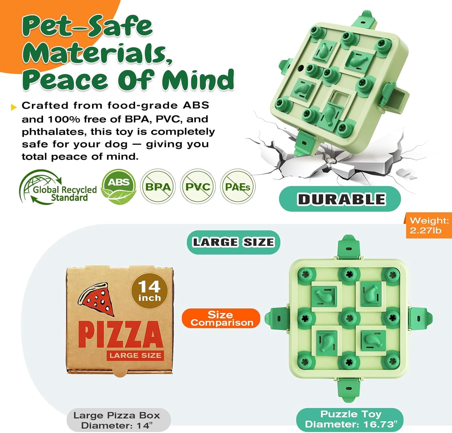 Dog Chess Puzzle Toy, Large Size, U.S. Brand & Design, 3 Levels of Step-by-Step Challenge for Smart Dogs Interactive Boredom Buster Mental Stimulation Enrichment Toys Puppy Treat Brain Puzzles