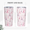 thumbnail image 2 of 20oz Tumbler With Lid And Straw, Pink Eiffel Tower Vacuum Insulated Iced Coffee Mug Reusable Travel Cup Stainless Steel Water Bottle, 2 of 6