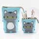 thumbnail image 1 of 1pc Cute Cartoon Cat Canvas Pencil Holder with Telescopic Design and Zipper Closure - Perfect Stationery Organizer for Home and Office, 1 of 5