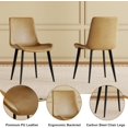 thumbnail image 5 of Montary 9 Piece Modern Dining Table Set of 8, Round 53" D Faux Marble Dining Table with Lazy Susan, Sintered Stone Top and Black Carbon Steel Base Dining Room Table with 8 Brown Dining Chairs, 5 of 7