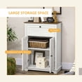 thumbnail image 4 of CoSoTower Farmhouse Barn Door Accent Cabinet, Kitchen Sideboard Storage Cabinet with Double Doors, Drawer, and Adjustable Shelf for Bedroom, Living Room, White, 4 of 9