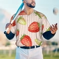 thumbnail image 6 of Balery Strawberries Baseball Jersey for Men Casual Button Down Shirts Short Sleeve Active Team Sports Uniform-Medium, 6 of 9