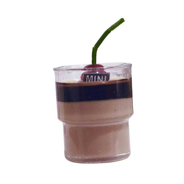 Taza de Mousse para casa de muñecas, modelo Mini taza de Parfait, artesanías de resina simuladas para mesa de arena, paisaje artesanal, Micro paisaje, cafe cereza