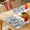 thumbnail image 4 of Placemat Set of 6 Pine Forest Placemats for Dining Table Tree Black Washable Table Mats for Kitchen and Party Decor Indoor & Outdoor Use, 4 of 8