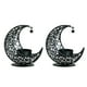 thumbnail image 2 of Paquete de 2 para incienso de metal estrella de luna creciente – Decoración de mesa de oro con hierro negro, candelaria celestial hecha a mano, adorno de salón de 4,3", 2 of 6