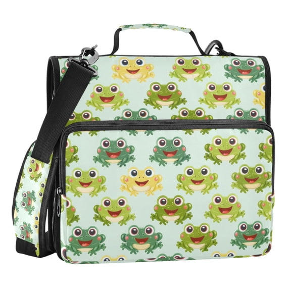 ALAZA Zipper Binder Cute Frogs 3 Ring Trapper Keeper File Folder Organizer Bag