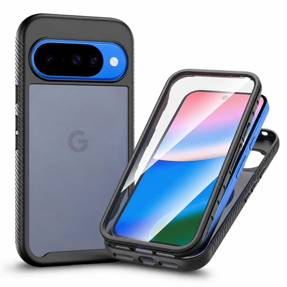 Lunvic Case for Google Pixel 11 Pro XL, Full-Body Rugged Phone Cover with Built-in Screen Protector, Shock Absorption TPU Bumper, Raised Camera Screen Edges, Black