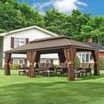 thumbnail image 6 of 24 Ft. W x 14 Ft. D Outdoor Hardtop Gazebo with Double Roof – 303 sq. ft. Shade, Powder-Coated Steel Frame, Mosquito Netting, Ideal for Patio & Backyard, 6 of 6