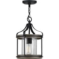 thumbnail image 3 of Progress Lighting Brenham Collection 1-Light Black Mini-Pendant, Steel, Matte Black, Seeded Glass Shade, 3 of 3