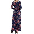 thumbnail image 6 of Aiyino Women's Maxi Dresses Long Sleeve Casual Long Dresses Loose with Pockets, 6 of 7