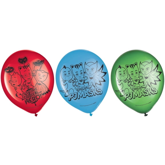 amscan BB111741 PJ Masks 12" Latex Balloons, One Size, Multicolor