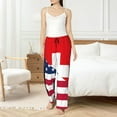 thumbnail image 4 of Kdxio Women's Comfy Stretch USA Switzerland Print Drawstring Pajama Pants-Medium, 4 of 5