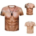 thumbnail image 3 of Mens Casual Short Sleeve 3D Chest Muscle Printing Graphic T-Shirt Funny Tops Tee, 3 of 8