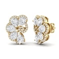 thumbnail image 3 of AVDAN 4.24 Ctw Pear Moissanite Diamond 925 Sterling Silver Half Floral Design Women Stud Earrings, 3 of 4