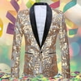 thumbnail image 2 of Christmas blazer for men Men's Autumn Sequinned Slim Fit Casual Style Long Sleeved Suit Jacket, 2 of 6