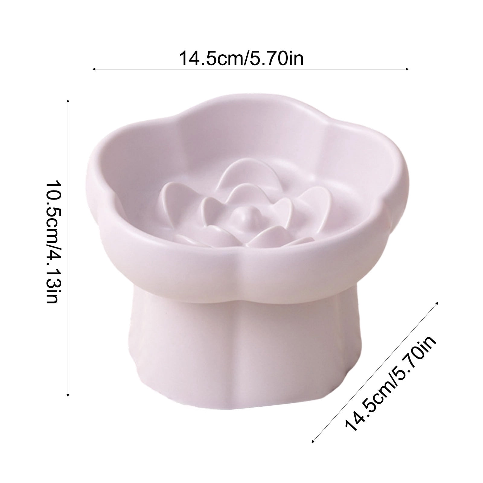 Tuvgenk Dog Bowl Slow Feeder Raised Neck Support Cat Bowl Stable Base Slant Layout Comfort Posture Prevent Fast Eating Habit
