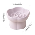 thumbnail image 4 of Yhmxh Elevated Slow Feeder Cat Bowl, Ceramic Flower Shaped Anti-Gulping Pet Food Bowl, Raised Non-Slip Cat Dish Small Dogs Slow Feeders Bowl for Dry & Wet Food, Whisker Friendly, 4 of 7