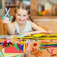 thumbnail image 2 of Belanttega 800Pcs DIY Art Craft Kit Creative Pompoms Pipe Cleaners Feathers Wiggle Googly Eyes Sequins Buttons Sticks School Project Sewing Handicraft Accessories Set, 2 of 6
