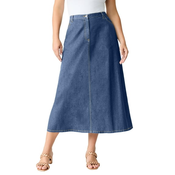 Roaman's Women's Plus Size Easy-Wear A-Line Skirt