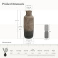 thumbnail image 3 of LuxenHome Brown Ombre Terracotta Narrow 19 Inch Tall Vase, 3 of 7