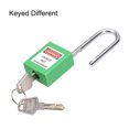 thumbnail image 2 of Unique Bargains Lockout Tagout Locks 1-1/2 Inch Shackle Key Different Safety Padlock Plastic Grass Green 2 Pcs, 2 of 4