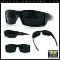 thumbnail image 2 of Mens Lucky Charm Horse Shoe Emblem 90s Sport Wrap Plastic Sunglasses Black, 2 of 8
