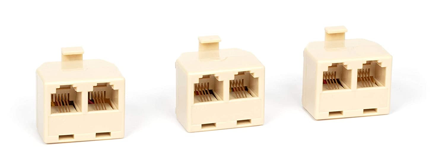 Duplex Jack Phone Wall Adapter 2Way Phone Splitter (Line 1&2, Line 1