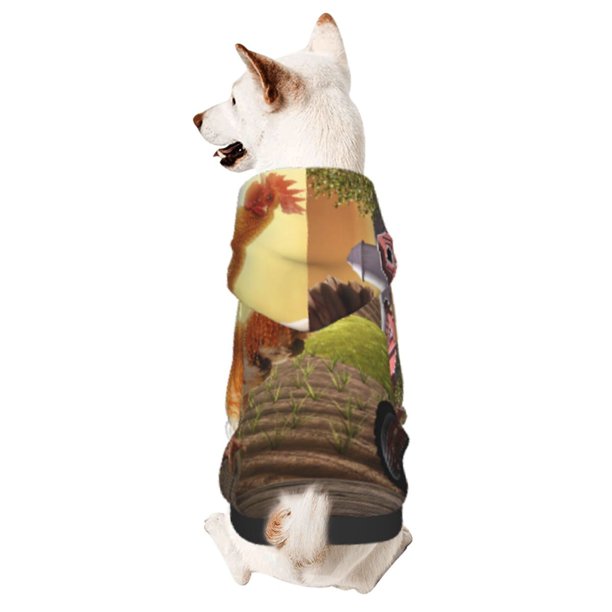 Fotbe Country Farm Morning Rooster Sudadera con Estampado para Perros Pequeños – Suéter con Capucha para Mascotas, Tela Suave de Forro Polar con Bolsillo-X-Small