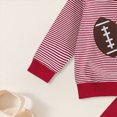 thumbnail image 5 of Towmus Football Baby Boy Clothes Striped Embroidery Long Sleeve Sweatshirt Jogger Pants 2Pcs Fall Winter Outfits, 5 of 9