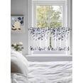 thumbnail image 3 of Navy Blue Leaves 2 Panel Kitchen Curtains for Small Windows, Summer Botanical Bathroom Tier Curtain, Short Window Treatment for Bedroom/Living Room 55"x24", 3 of 6