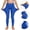 A137 Blue, variant on WPPGONE Big Girls Activewear Workout Leggings Teen High Waist Stretchy Athletic Yoga Pants with Side Pockets Slim Fit Sporty Trousers for Running and Gym