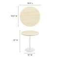 thumbnail image 5 of Modway Lippa 20" Round Artificial Travertine Stone Side Table in Brown/White, 5 of 8