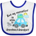 thumbnail image 3 of Inktastic Book My Reservation I'm Going to Grandma and Grandpa's Boys or Girls Baby Bib, 3 of 4