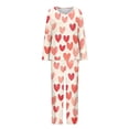 thumbnail image 4 of Rciityk Womens Loungewear Set - Valentines Day Cute Heart Print Crew Neck Long Sleeve with Pants Pjs Sets - Pajama Sets for Women 2 Piece, 4 of 6