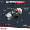 thumbnail image 4 of Rayne's World 200 Amp 12V-48V DC Inline Circuit Breaker with Covers & Manual Reset - Great for Car Audio/Stereo Systems, Solar Power Systems, Automotive, ATV, Marine, Boat Trolling Motors, 4 of 7