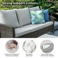 thumbnail image 4 of Brafab 10 Seat Outdoor Patio Furniture Set with 44" Gas Fire Pit Table, PE Wicker Patio Conversation Sets Cushioned Seat Couch Outdoor Sectional Chair Sofa Set for Yard Garden Porch, 4 of 12
