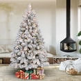 thumbnail image 2 of Makeatree 9ft Pre-lit Flocked Christmas Tree with 850 UL Lights & 63 Pine Cones & 2240 Tips Snow Frosted Artificial Xmas Tree, 2 of 10
