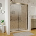 thumbnail image 3 of Sliding Shower Door 54" W x 72" H, 6 mm Clear Glass Semi-Frameless Shower Doors, Brushed Nickel, 3 of 9