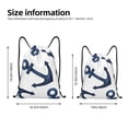 thumbnail image 2 of Wukai Navy Blue Anchor Drawstring Backpack Bag Sport Gym Sackpack Large Size String Backpack Cinch for Women Men-Small, 2 of 6