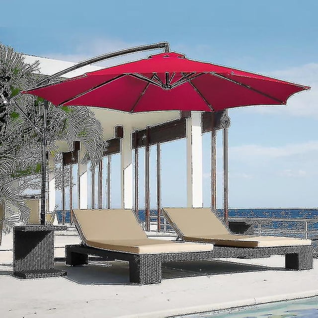 Parasol de Jardin Rond 3m, Ombrelle de Patio Extérieur, Auvent Pare-Soleil 3m 6/8x