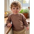 thumbnail image 4 of RUINIXCW Baby Boy Girl Pullover Sweatshirt Solid Color Crew Neck Fall Thickened Tops, 4 of 9