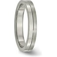 thumbnail image 5 of Chisel Titanium Brushed and Polished 4.2mm Grooved Band - Ring Size 6.5, 5 of 8