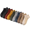 thumbnail image 1 of 10 pares de calcetines de algodón transpirables, antideslizantes, de color puro, cómodos y tobilleros para mujeres y niñas (colores surtidos, almacenamiento mixto)., 1 of 7