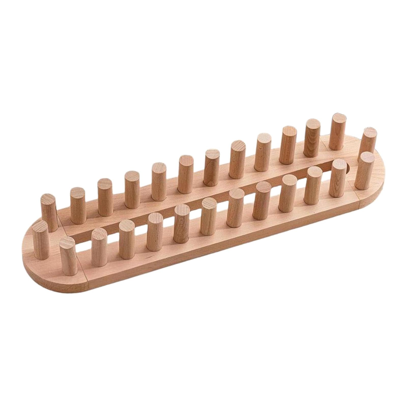 Blanket Knitting Loom Wooden Peg Frame Adjustable Size for DIY Chunky Throw Blankets Weaving at Home