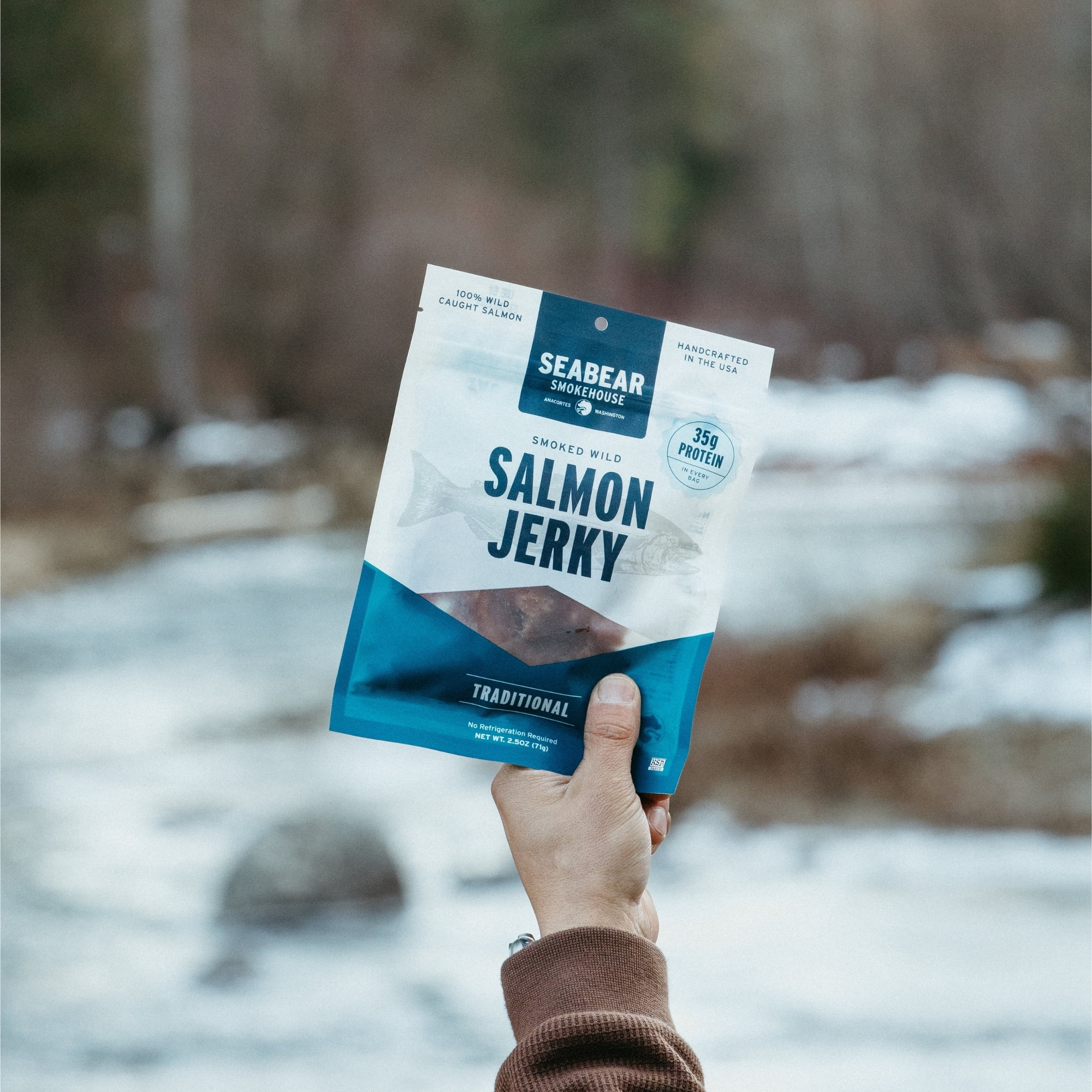 SeaBear Smoked Salmon Jerky - Traditional, 3.5 oz (3 Pack)